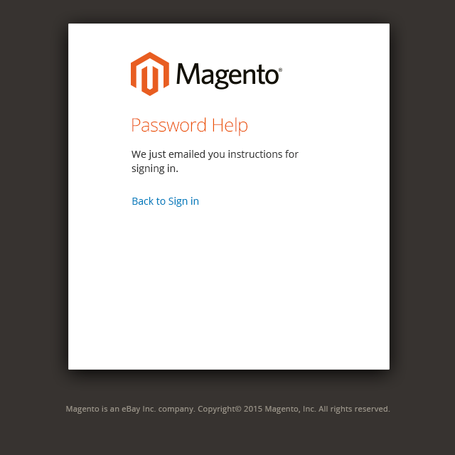 Sign in password retrieval confirmation
