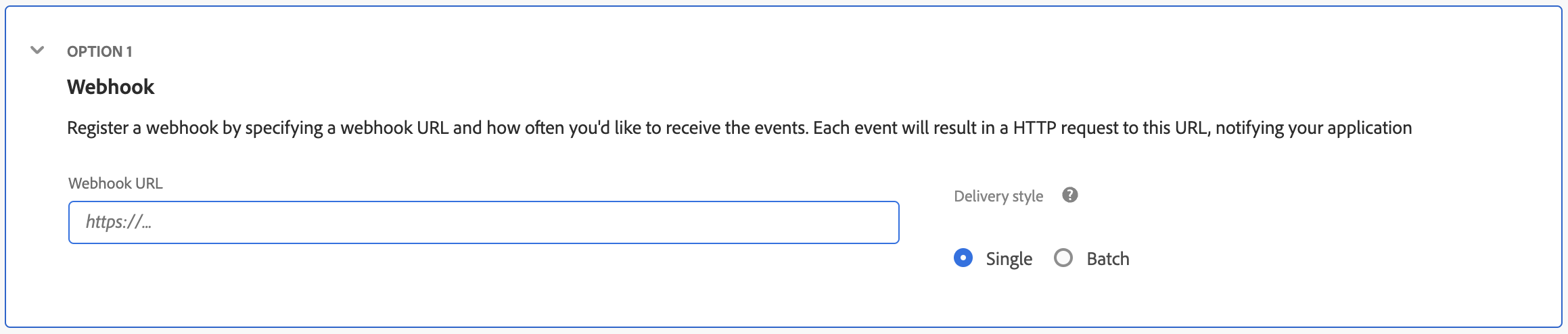 Webhook registration