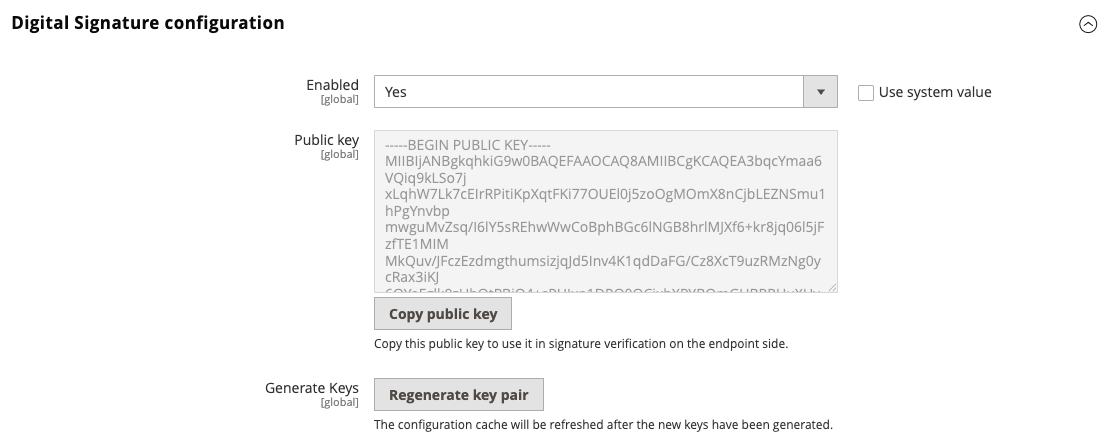 Webhooks configuration