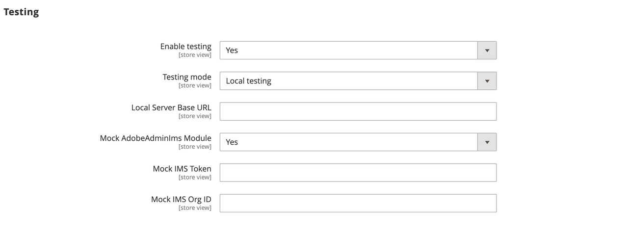 Admin UI SDK local testing configuration