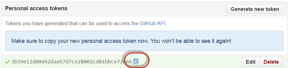 Create a GitHub token for a private repository