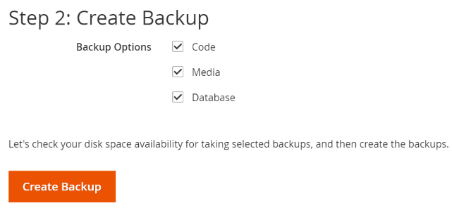 You can back up the Magento 2 file system, media directory, and database