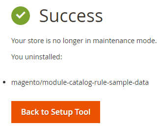 The uninstall was successful