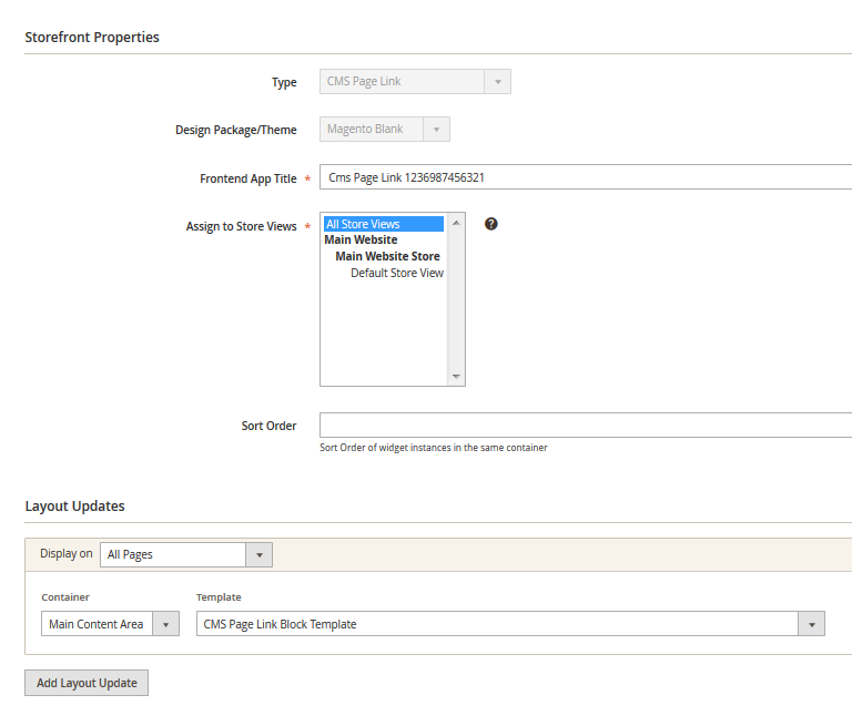 cms_page_link "Storefront properties" data set for entire fixture view on GUI