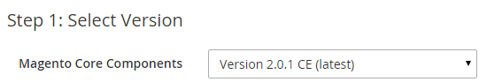 Select the version of Magento core components to which to upgrade