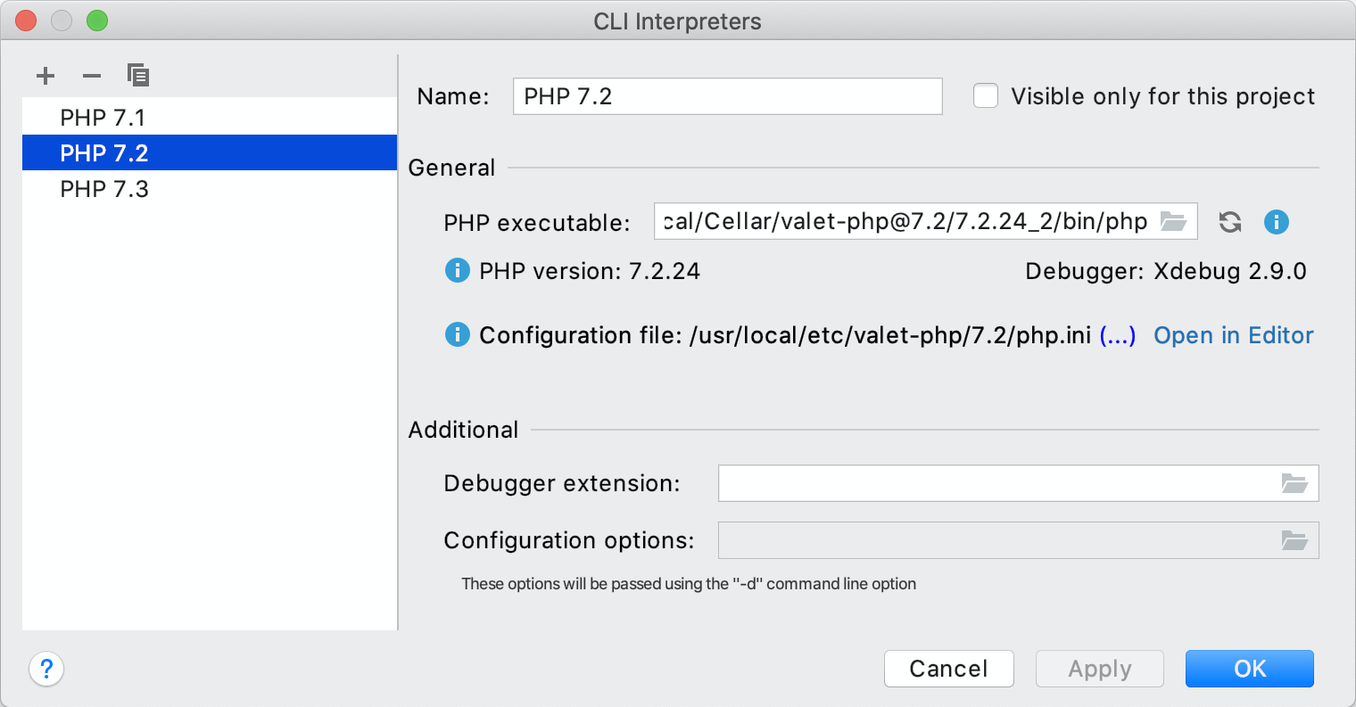 Adding a PHP interpreter to PhpStorm