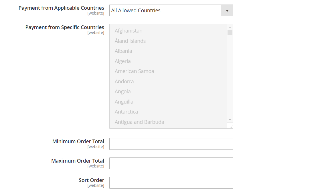 CyberSource configuration