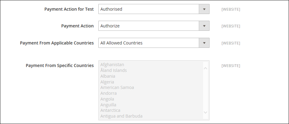 Worldpay payment options