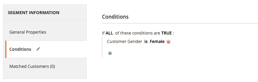 Customer segment condition