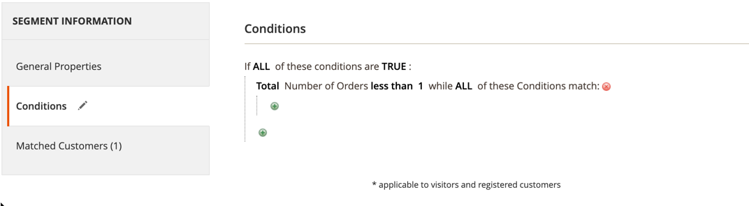 Customer segment condition