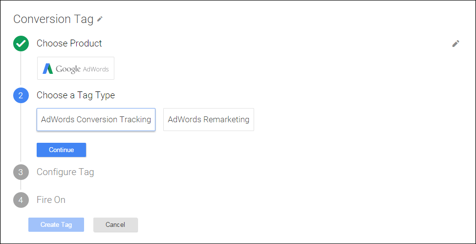 Google Tag Manager - Adwords conversion tracking