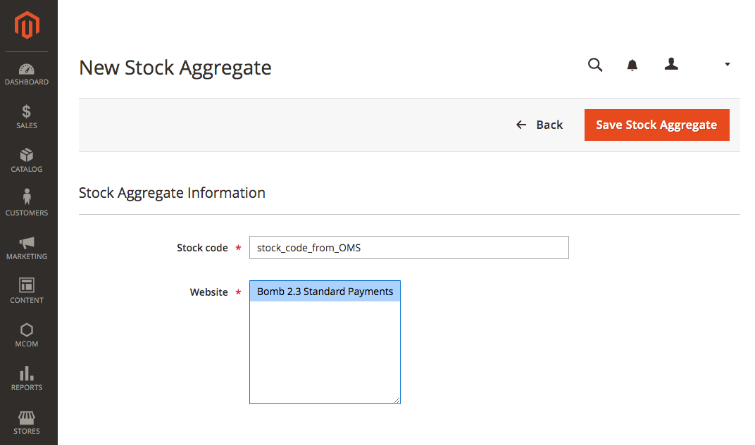 Create new stock aggregate