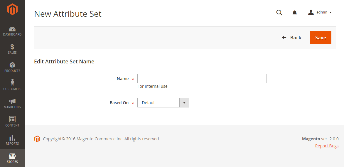 Attribute set - edit name