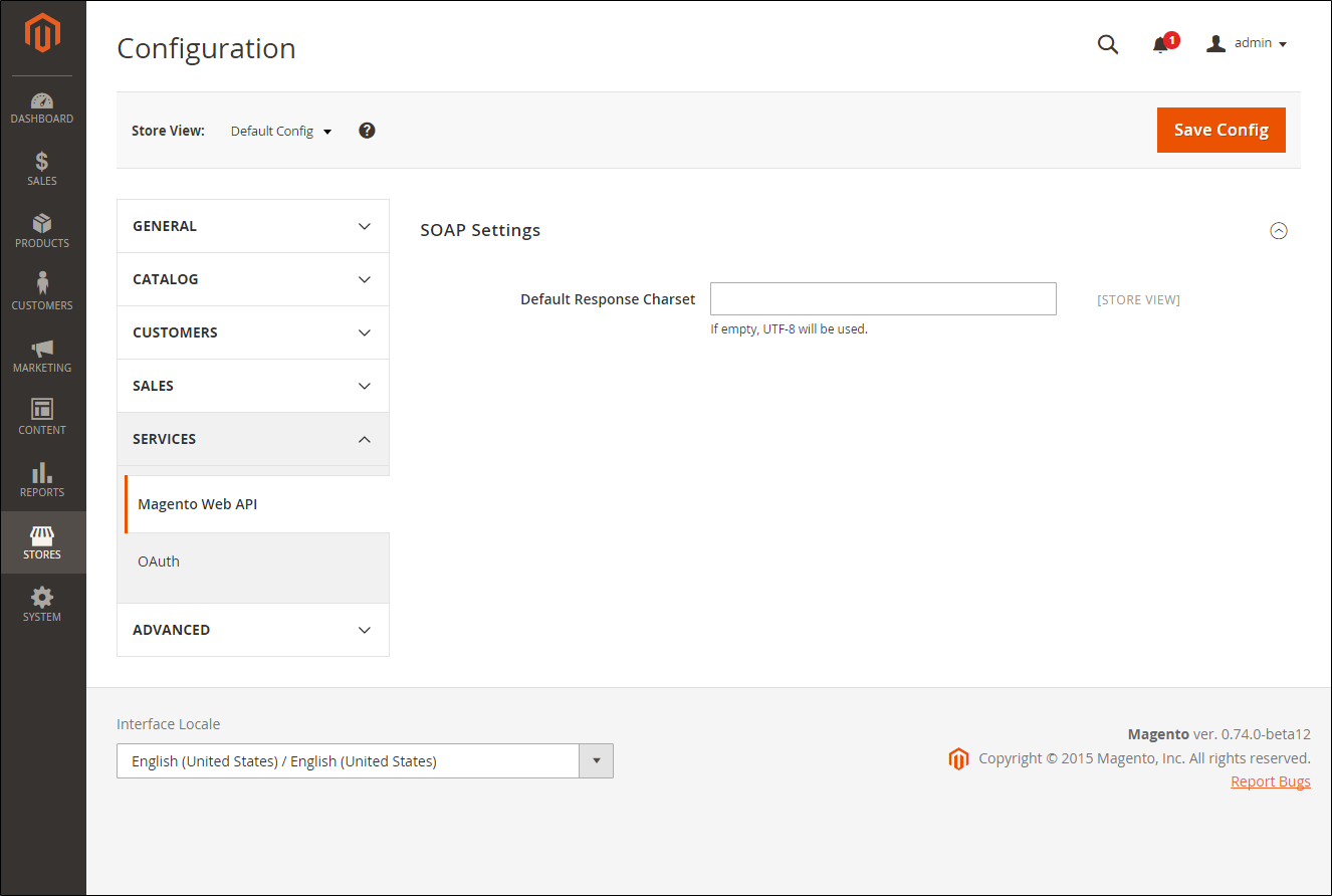 Advanced configuration settings