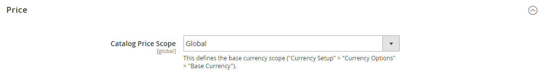 Catalog configuration - price options