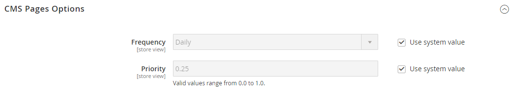 Catalog configuration - XML sitemap CMS pages