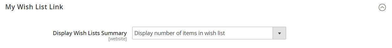 Customers configuration - wish list display