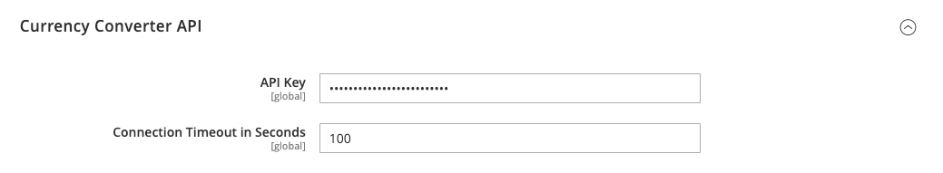 General configuration - currency setup - Currency Converter API options