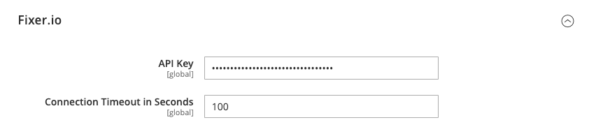 General configuration - currency setup - Fixer.io options