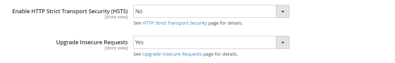 General configuration - URL enhanced security