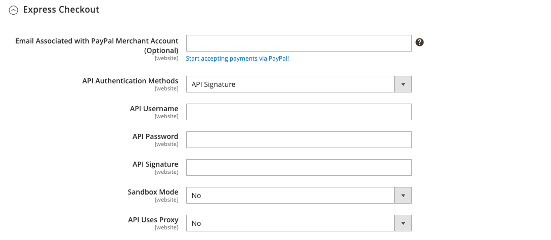 Required Settings