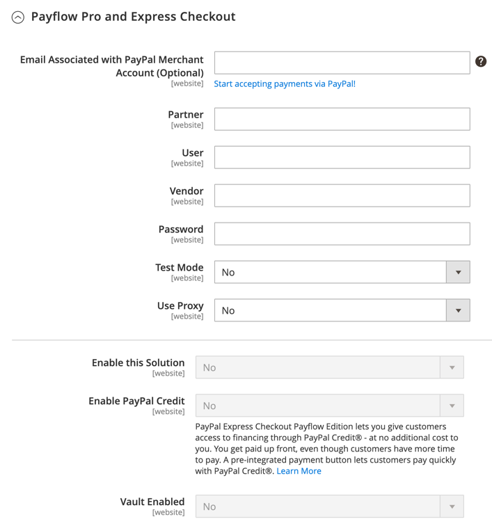 Required Settings
