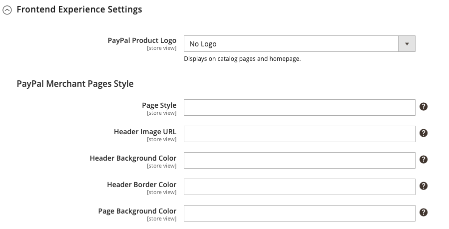 Frontend Experience Settings