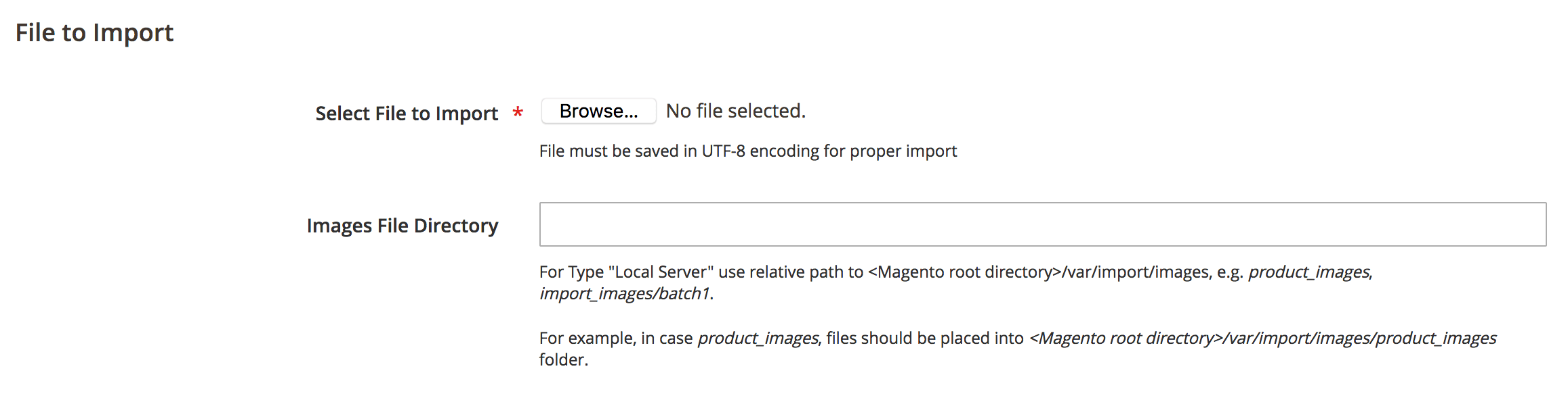 Data import images file directory
