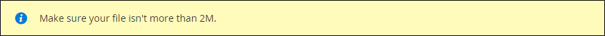 Data import size notification