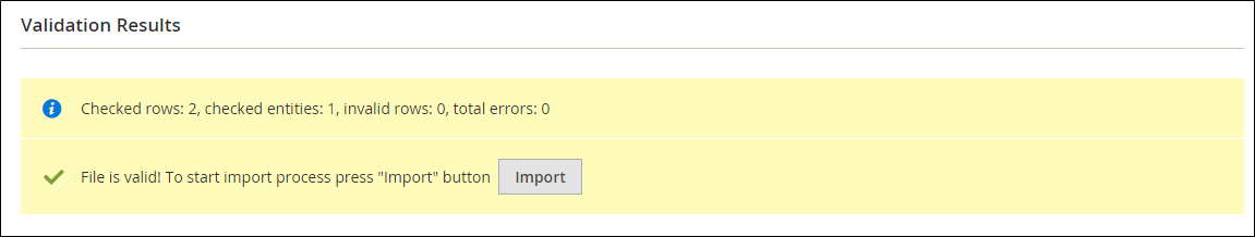 System message - file is valid