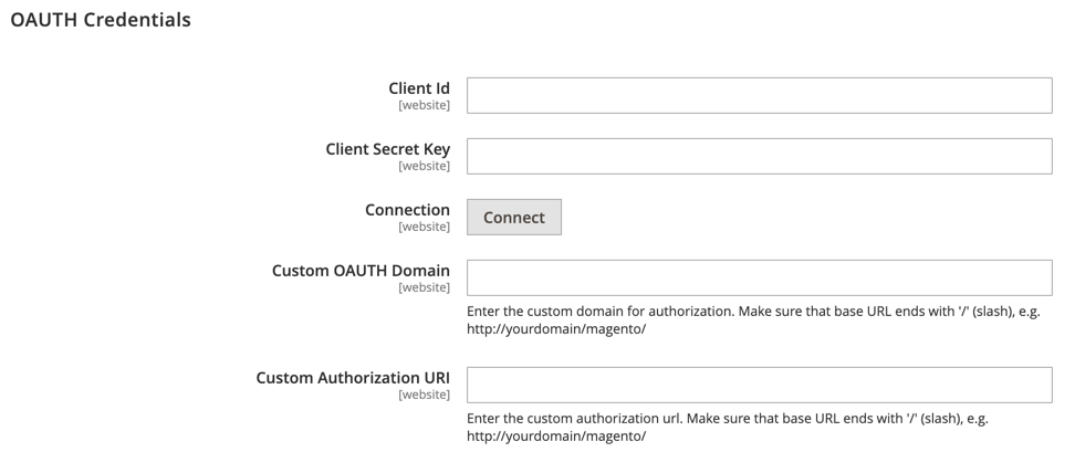 OAUTH Credentials