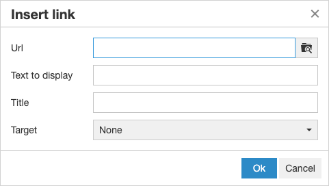 Editor - Insert link dialog