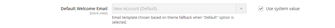 Customers configuration - default welcome email template