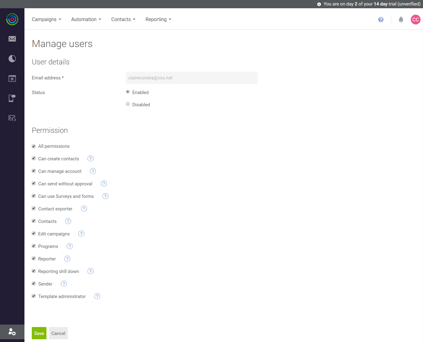 dotdigital - manage users