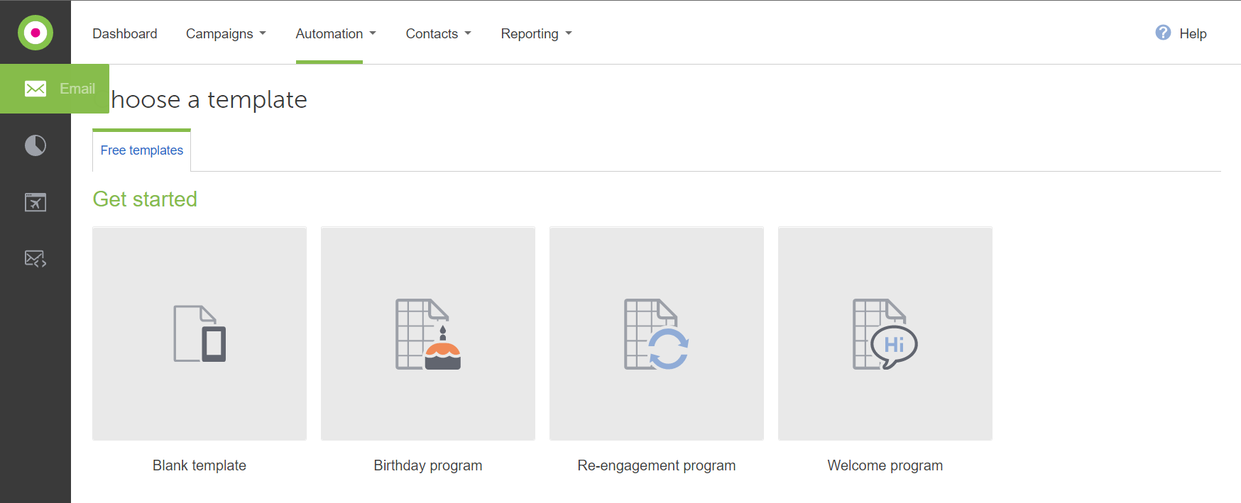 dotdigital - choose automation template