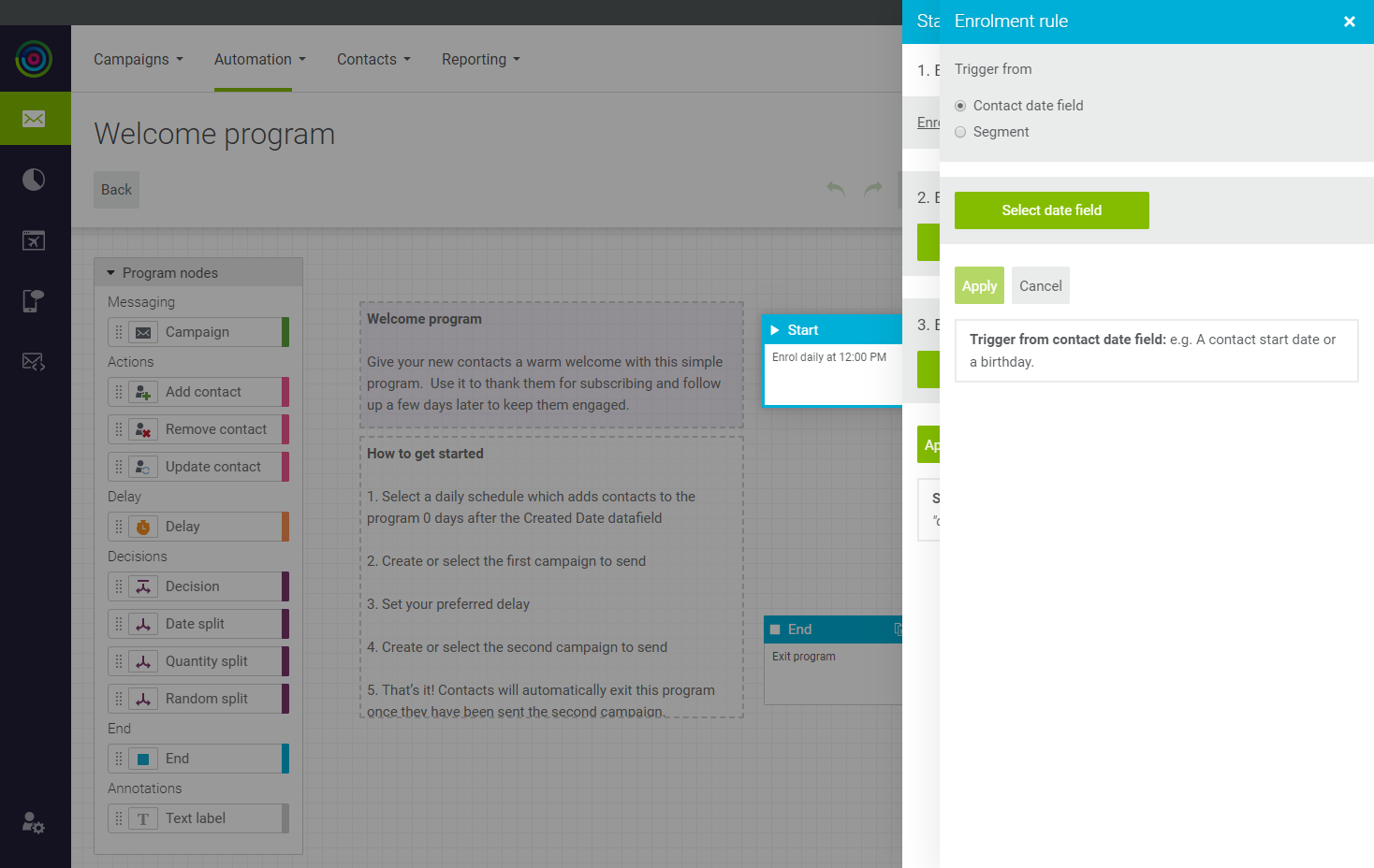 dotdigital - enrolment scheduling