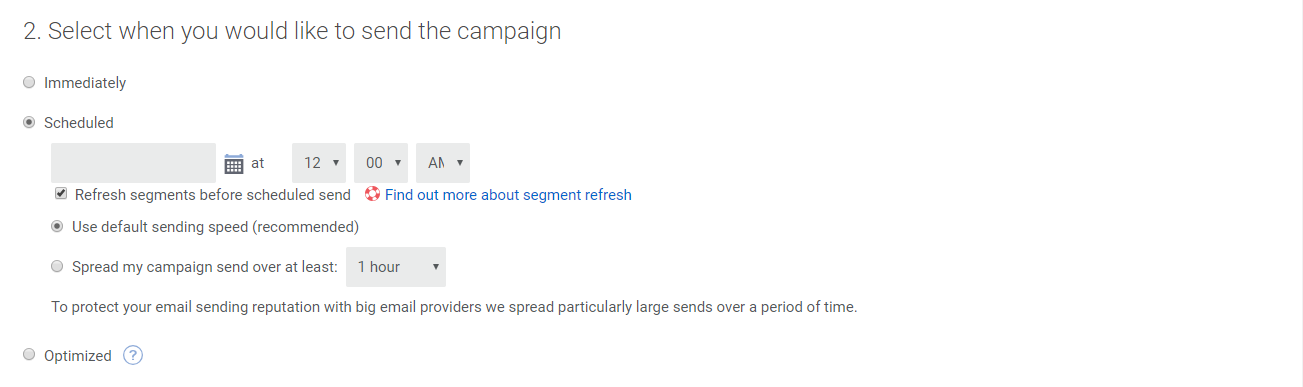 dotdigital - campaign schedule