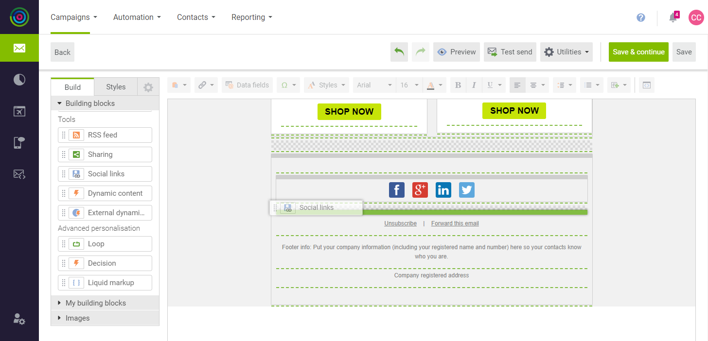 dotdigital - empty social block