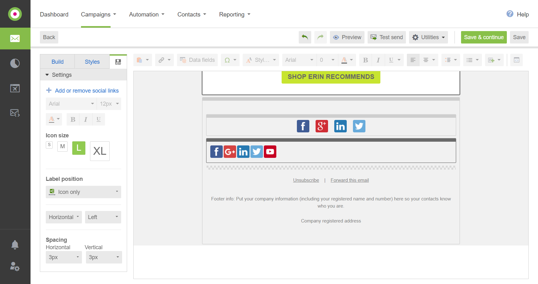 dotdigital - format social media links