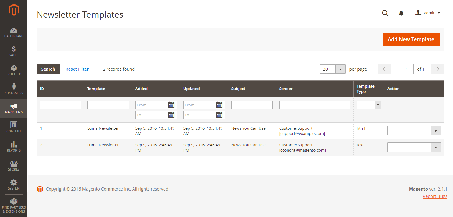 Newsletter templates