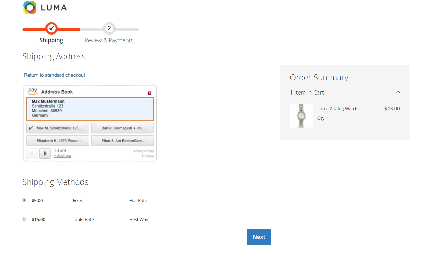 Shipping Addresses