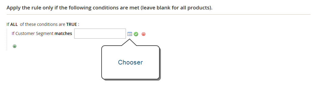 Cart price rule - condition chooser