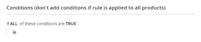 Catalog price rule - condition line 1