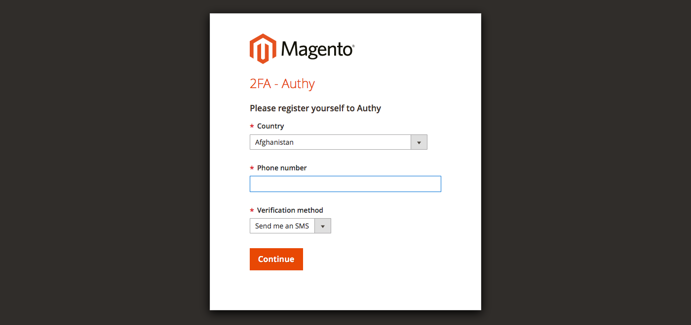Authy registration