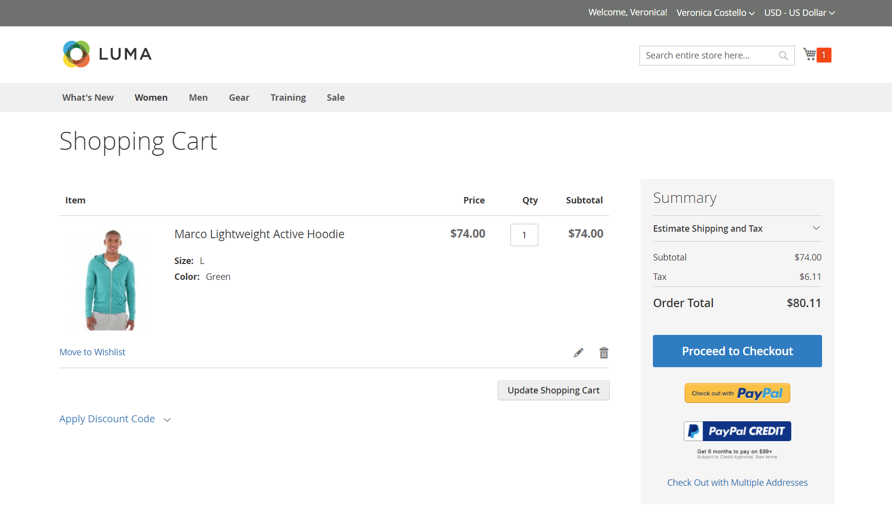 Checkout with PayPal