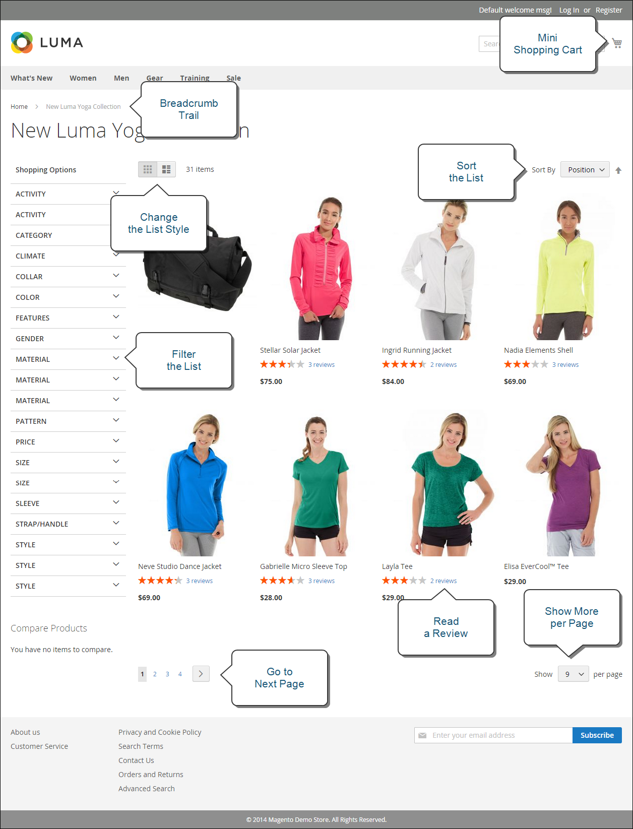 Collection page on the storefront