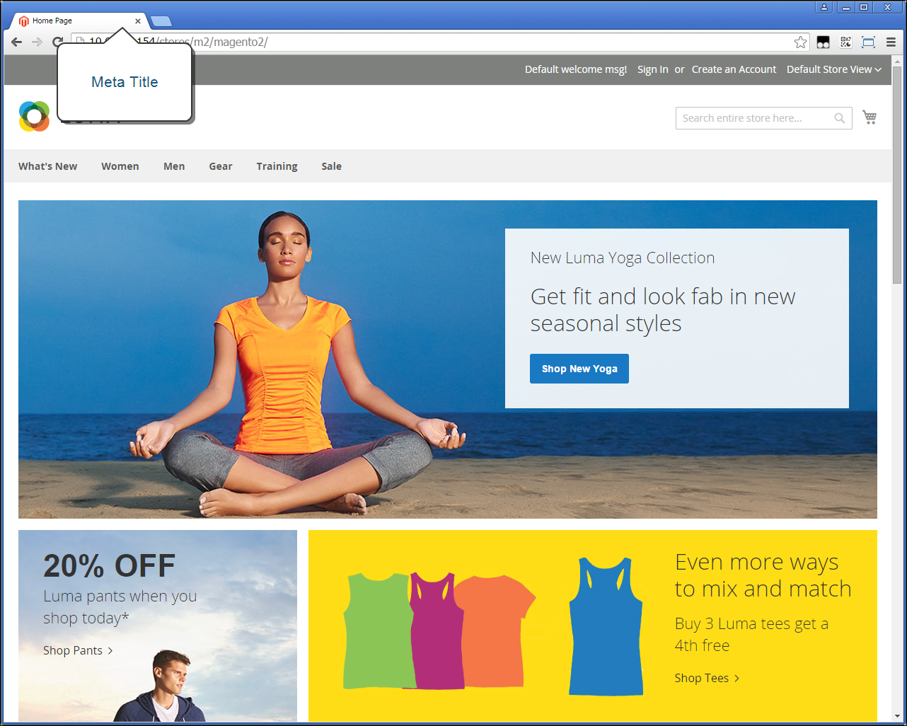 Example storefront - meta title