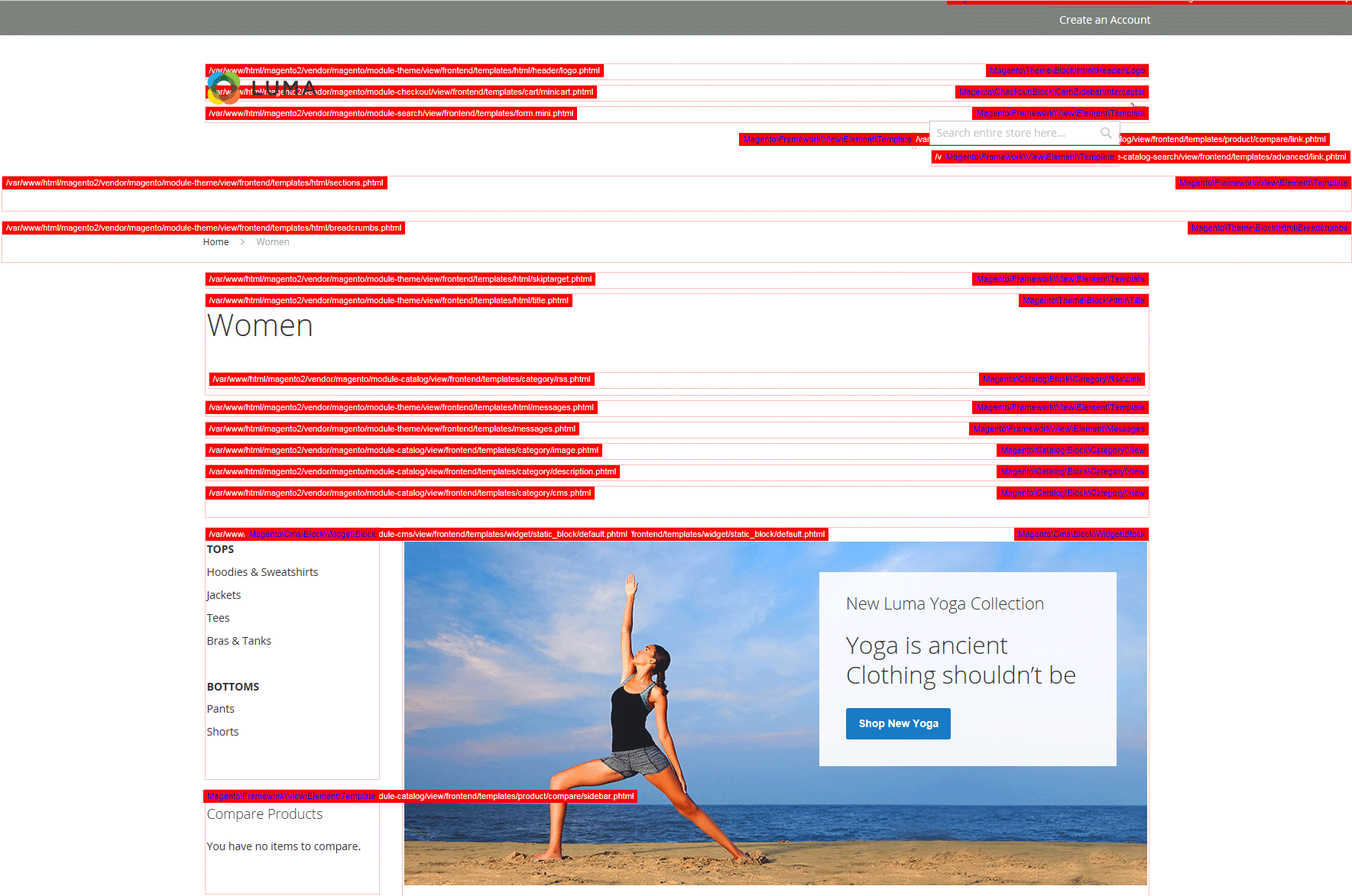 Example storefront - template path hints