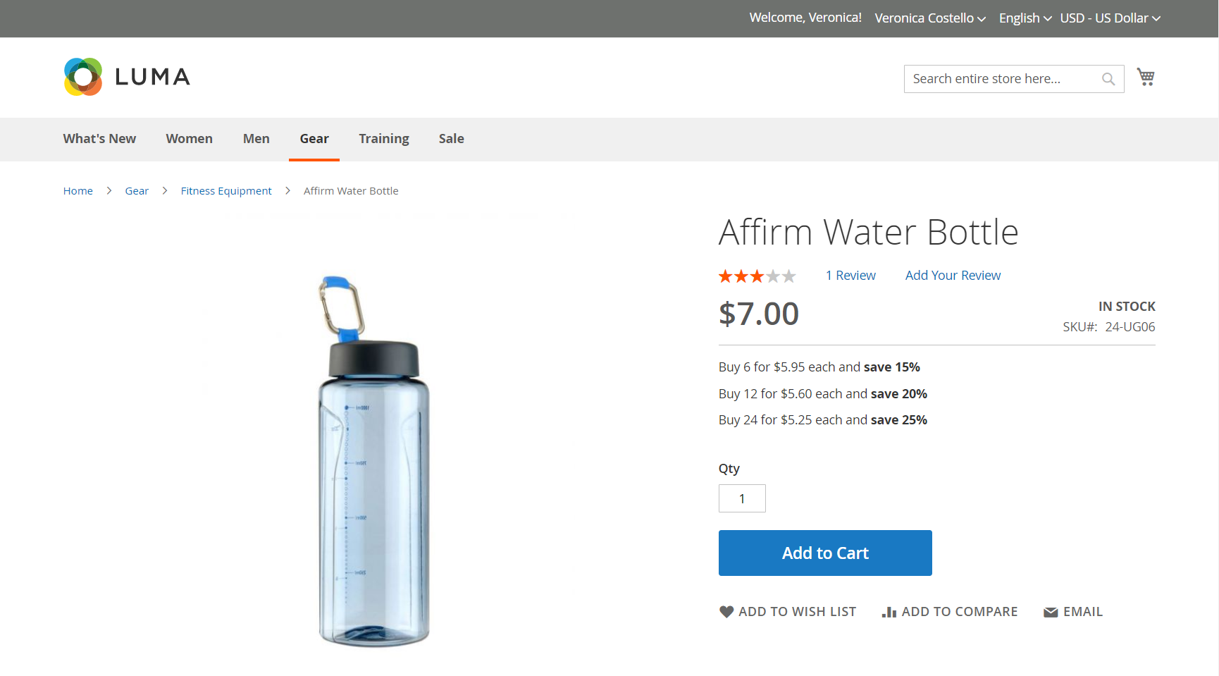 Example storefront - tiered pricing