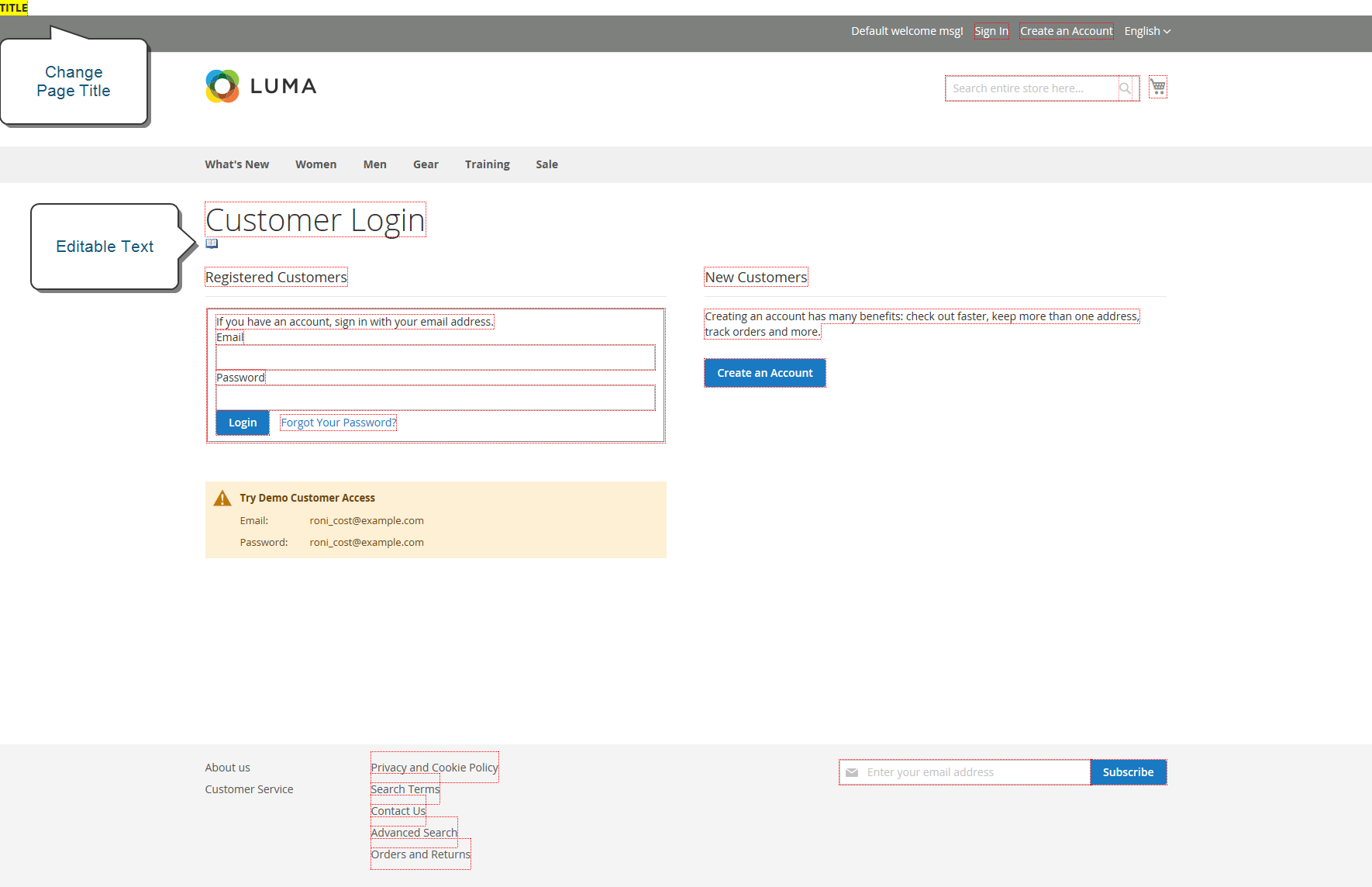 Example storefront - translatable text